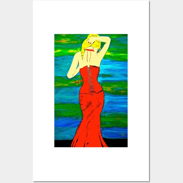 Woman In The Red Dress Wall Art by Overthetopsm